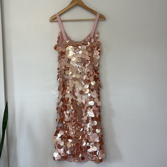 J. Crew Collection large circle-sequin midi formal prom party dress $450 - Picture 6 of 9